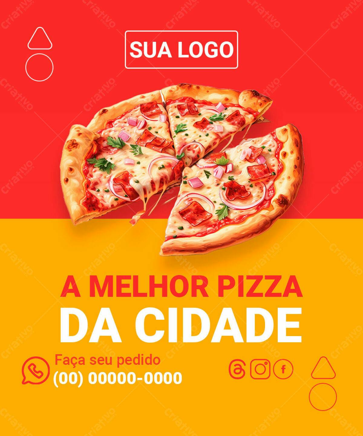 Post Instagram Pizza PSD Editável
