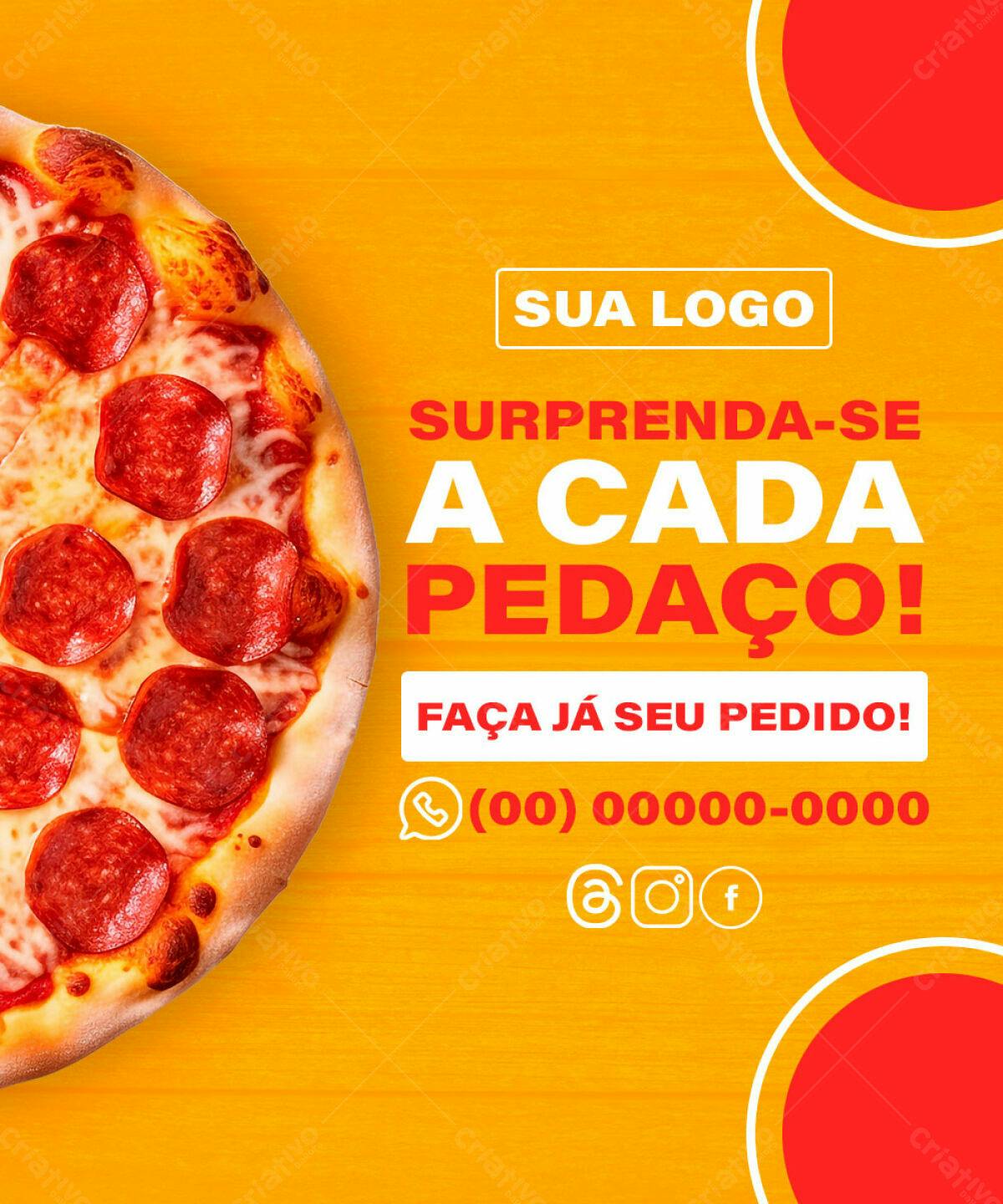 Post para Redes Sociais Pizza PSD Editável