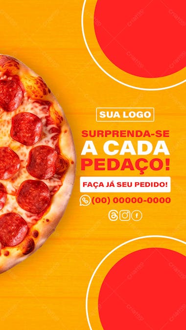 Story status pizza surpreenda se a cada pedaço