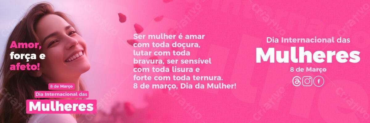 Banner Dia Internacional da Mulher PSD Editável