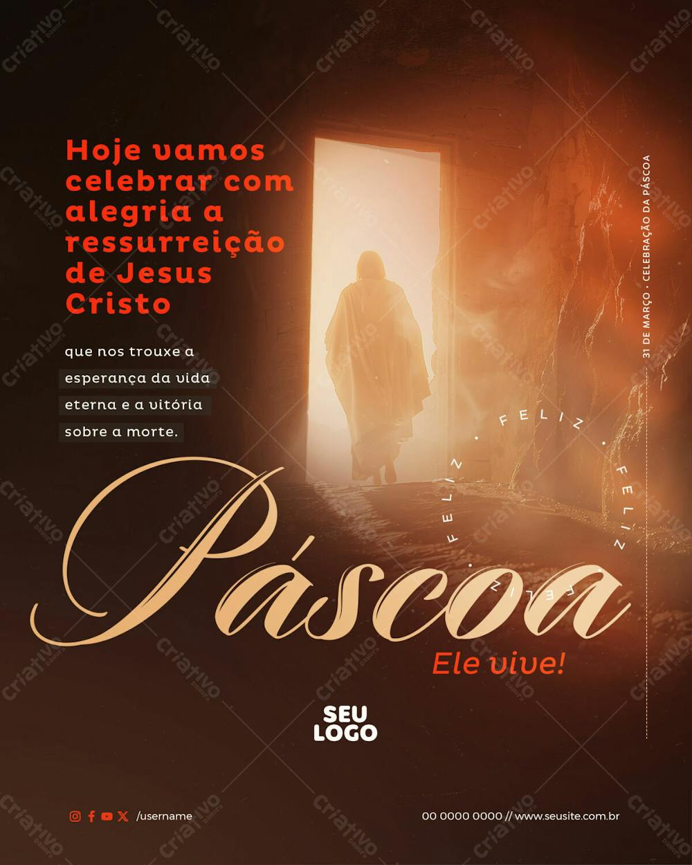 Feed   Data Comemorativa   Páscoa   Celebre A Ressurreição De Jesus Cristo   Psd Editável 02 24