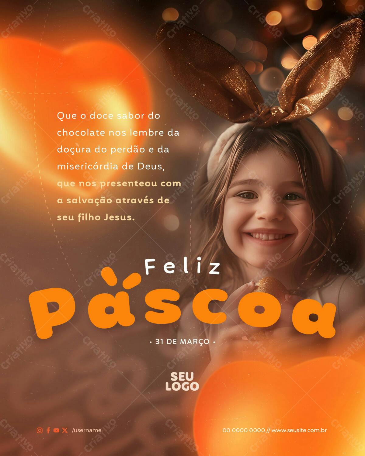 Flyer Páscoa Infantil PSD Editável