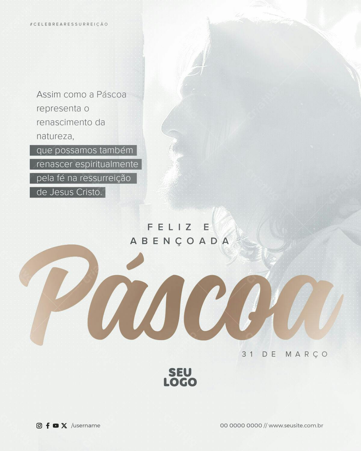 Flyer Páscoa Religioso PSD Editável