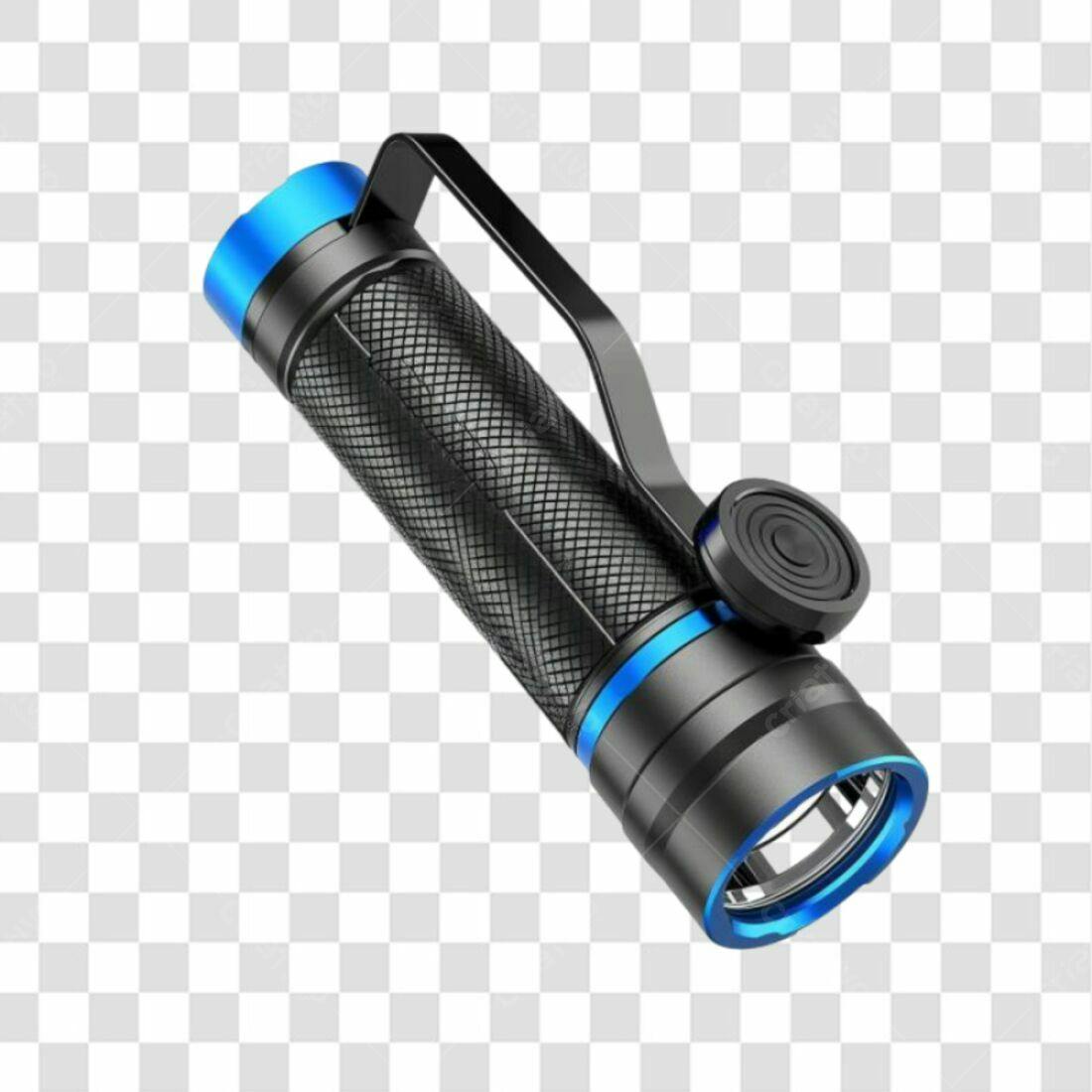 Icone Lanterna Preta e Azul PNG com fundo transparente