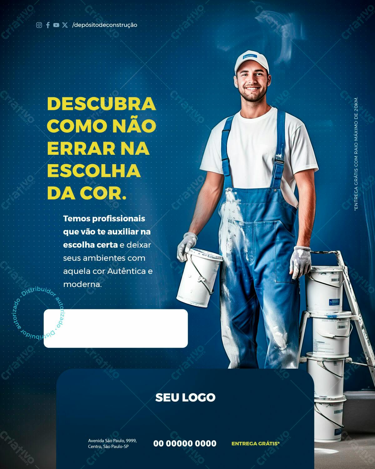 Flyer para Empresa de Tintas PSD Editável