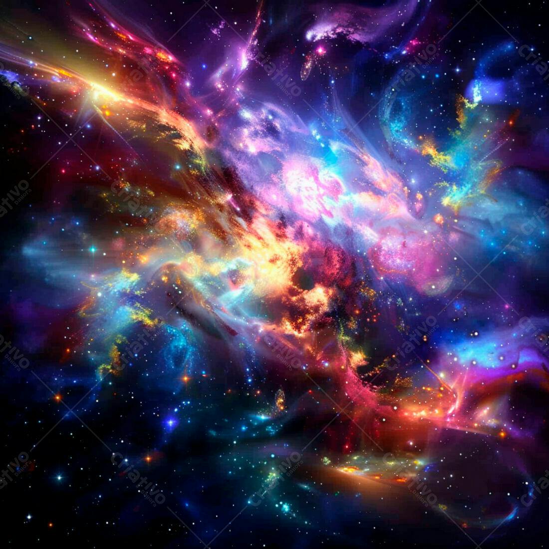 Nebulosa cósmica multicolorida
