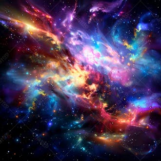 Textura de uma galáxia com uma variedade de estrelas e raios cósmicos 4