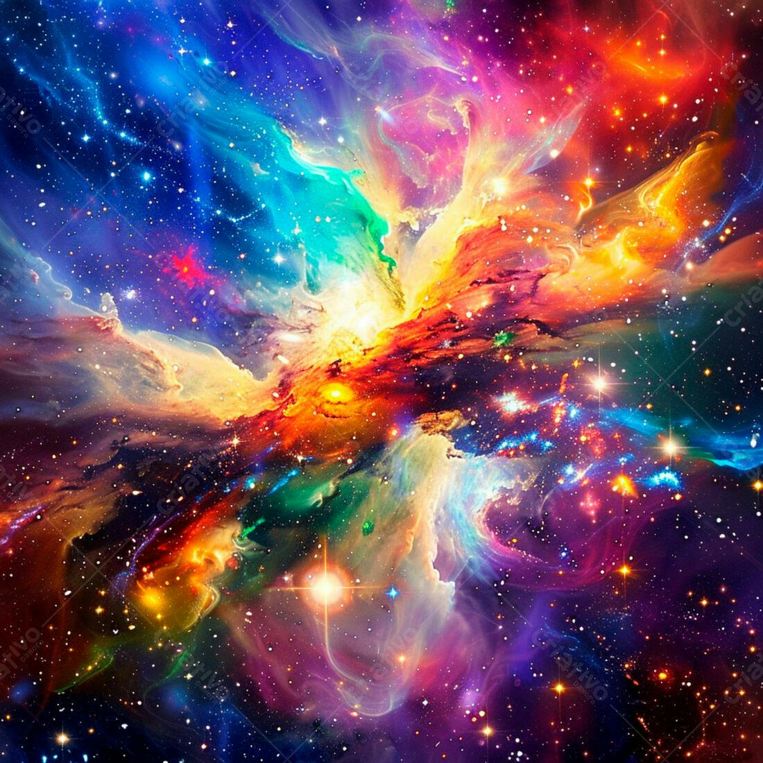 Nebulosa Cósmica Cores Vibrantes