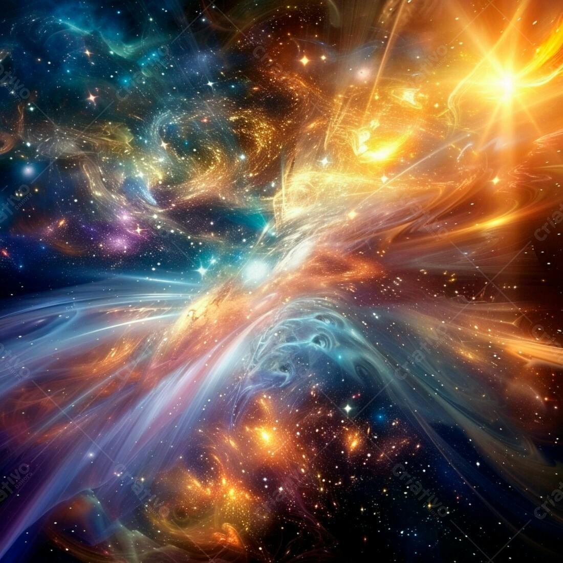 Nebulosa cósmica cores vibrantes