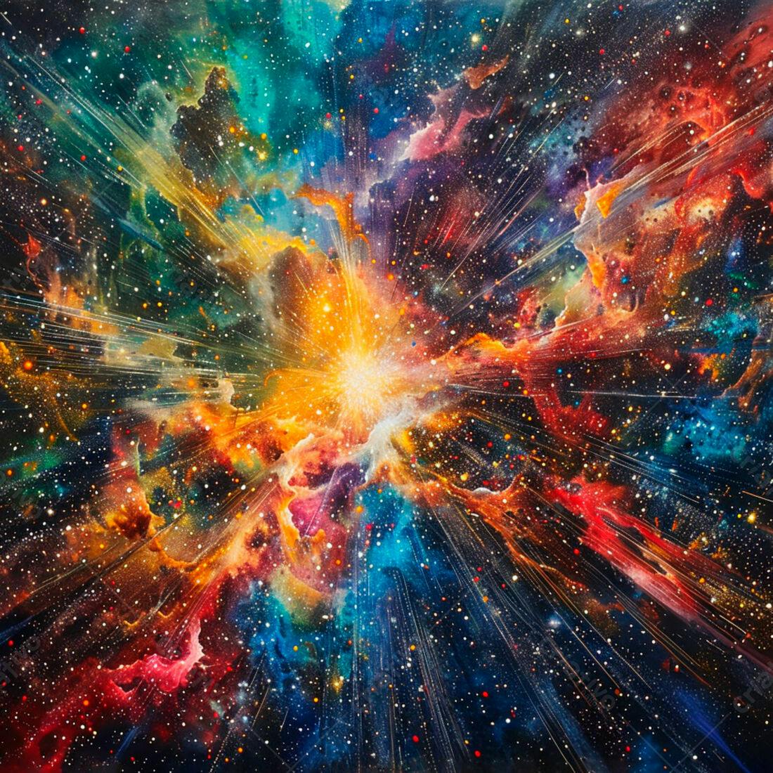 Explosão Cósmica Cores vibrantes