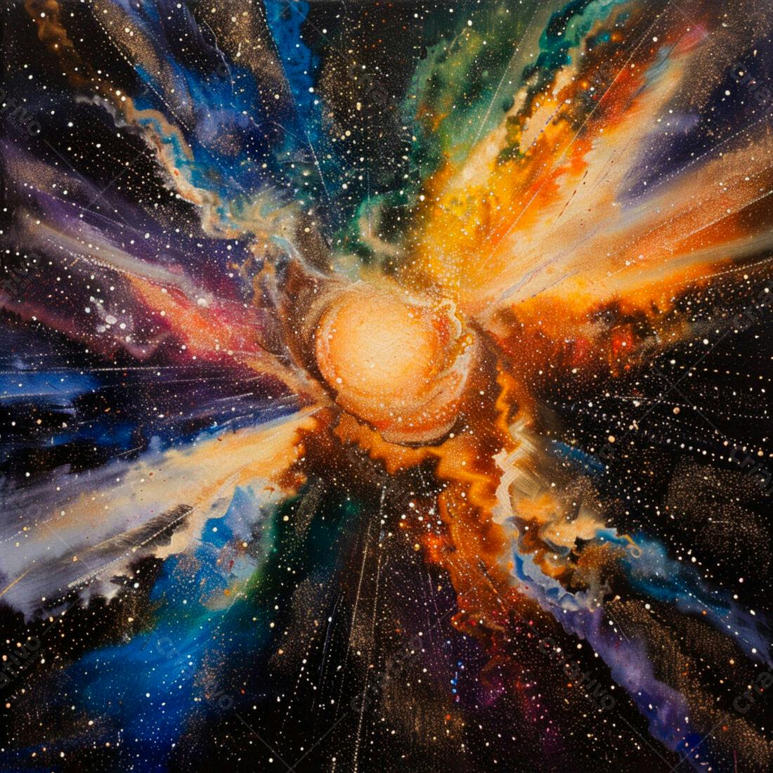 Explosão Estelar Cores Vibrantes