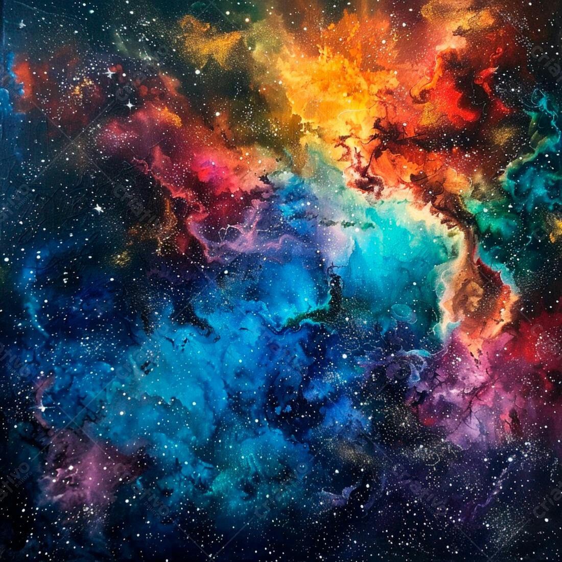 Nebulosa cósmica cores vibrantes