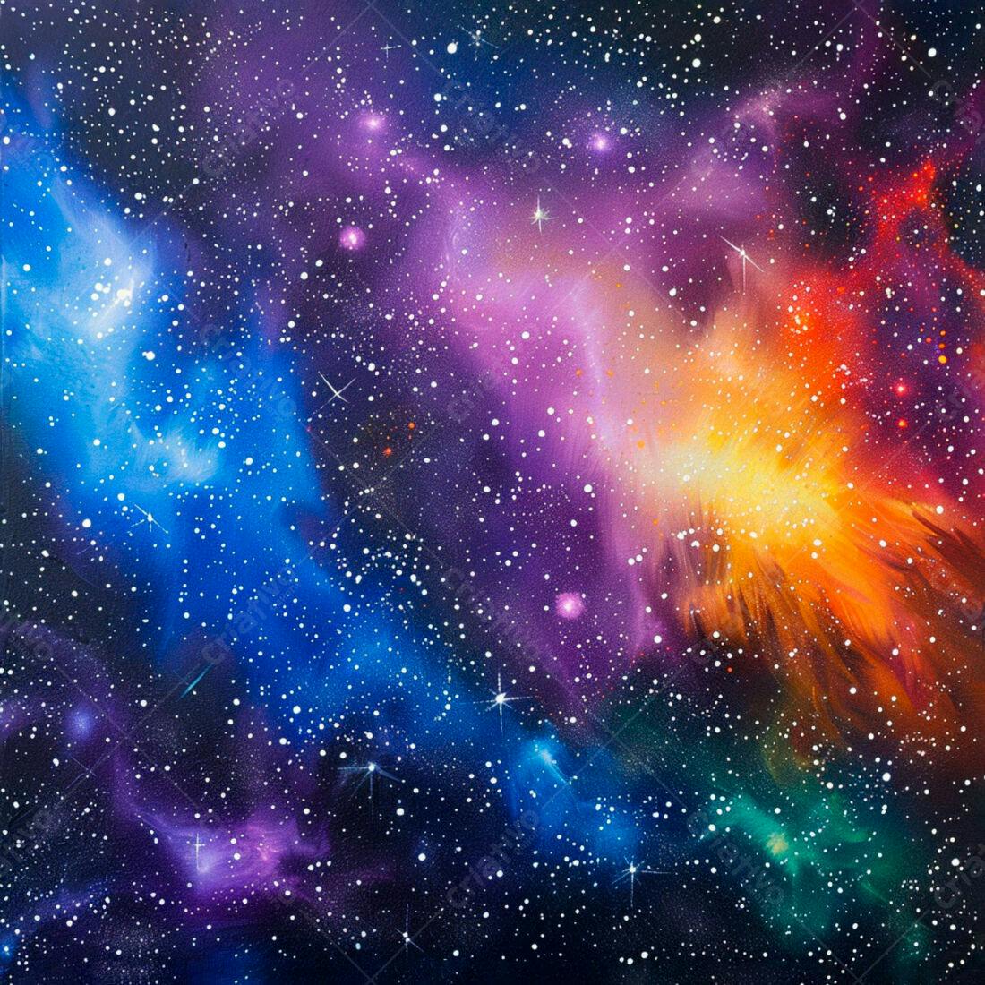 Nebulosa cósmica cores vibrantes