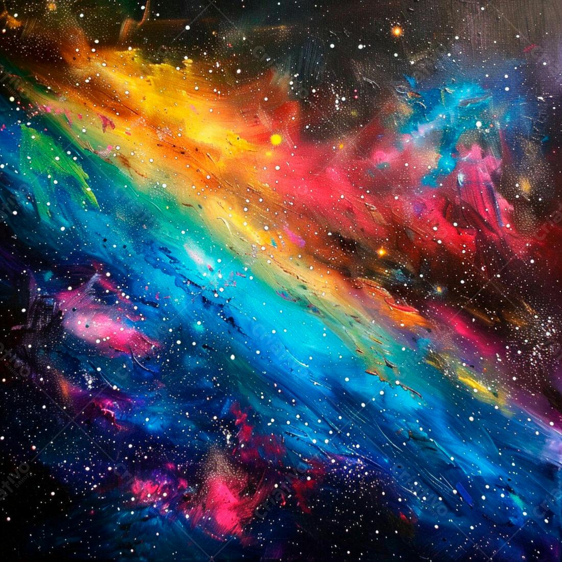 Nebulosa colorida e brilhante no espaço