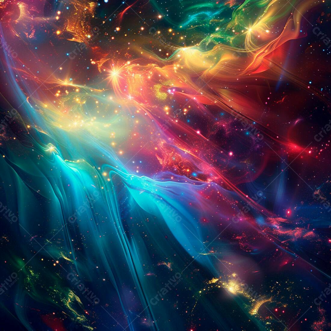 Nebulosa cósmica cores vibrantes