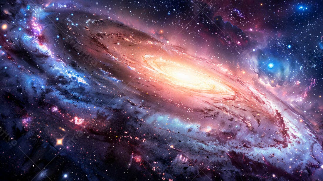 Galáxia espiral cores vibrantes espaço