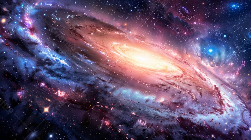 Textura de uma galáxia com uma variedade de estrelas e raios cósmicos 32