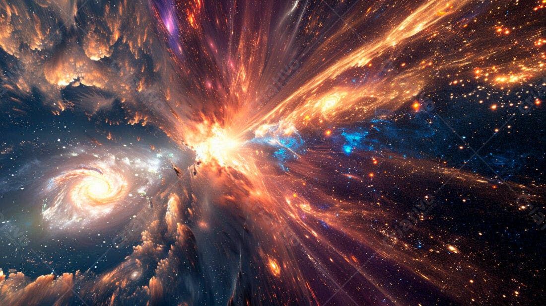 Explosão Estelar Nebulosa Cores vibrantes