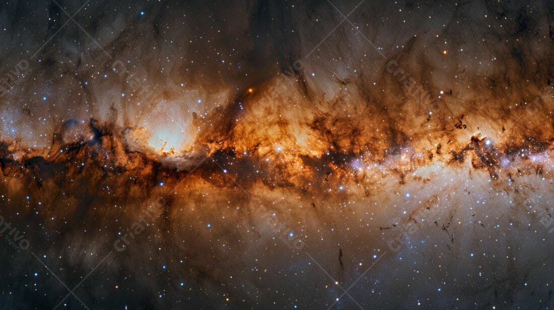 Nebulosa cósmica tons laranja e marrom