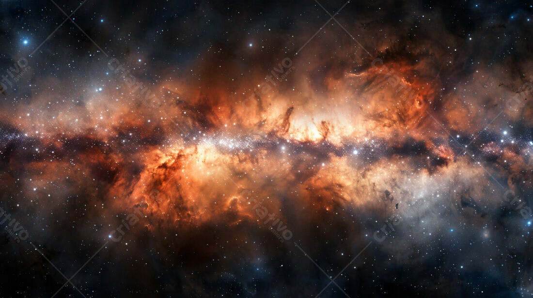 Nebulosa laranja e marrom no espaço