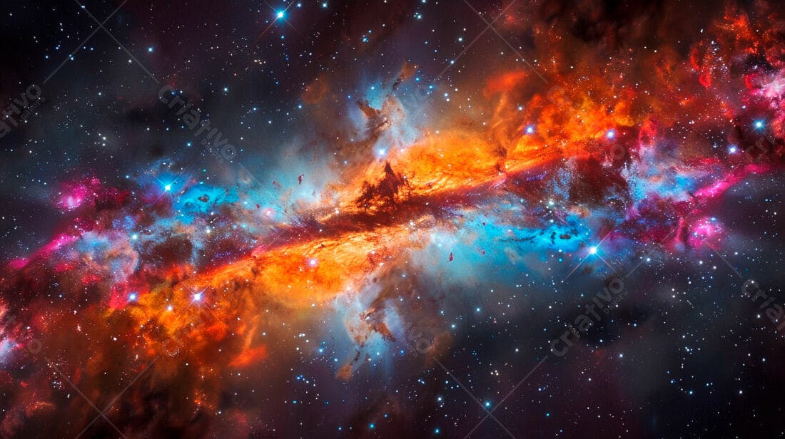 Nebulosa cósmica cores vibrantes espaço