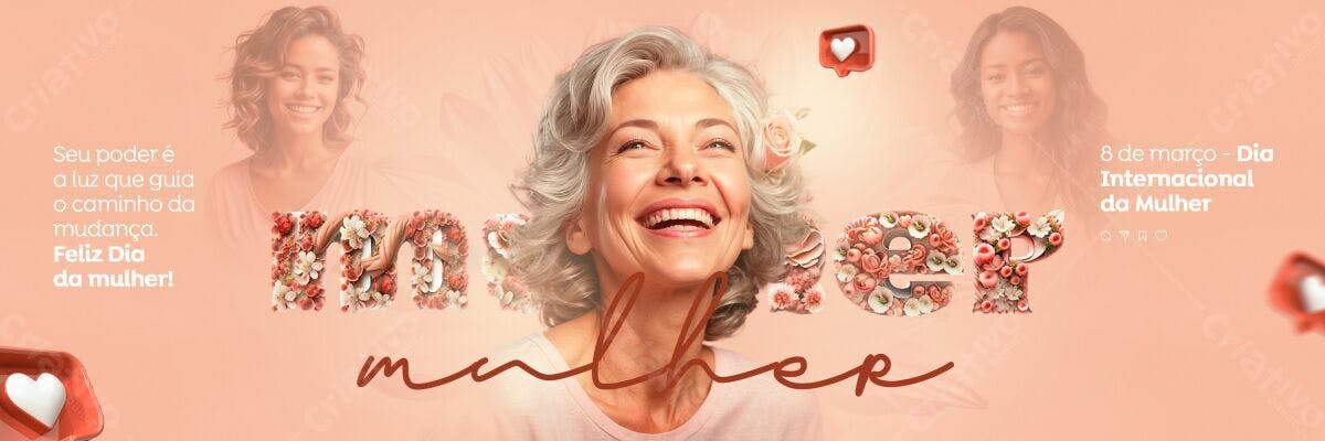 Banner Dia Internacional da Mulher PSD Editável