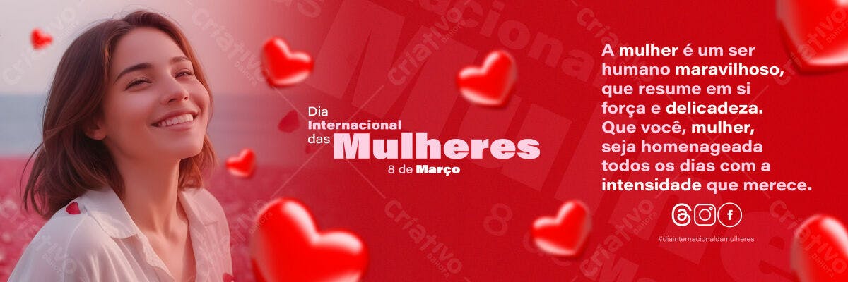 Banner Dia Internacional da Mulher PSD Editável