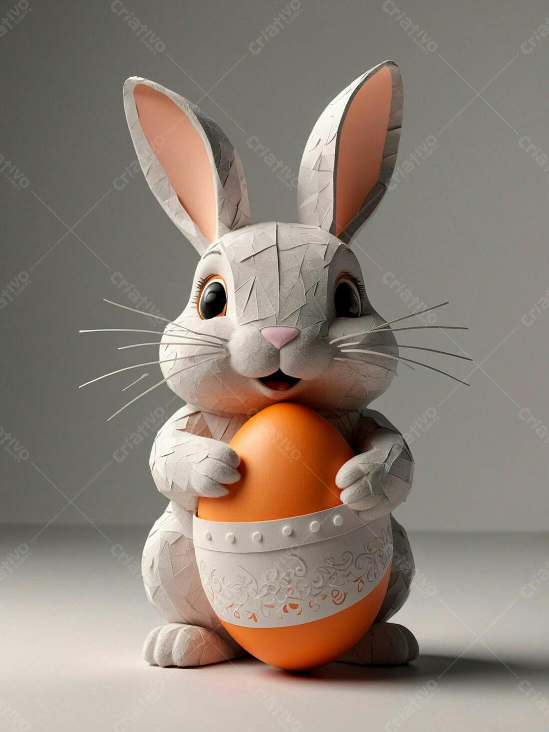 Coelhinho de Páscoa com Ovo Laranja