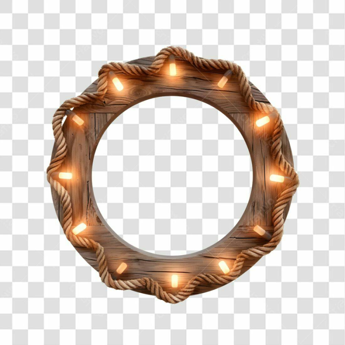 Moldura de madeira rústica PNG com fundo transparente
