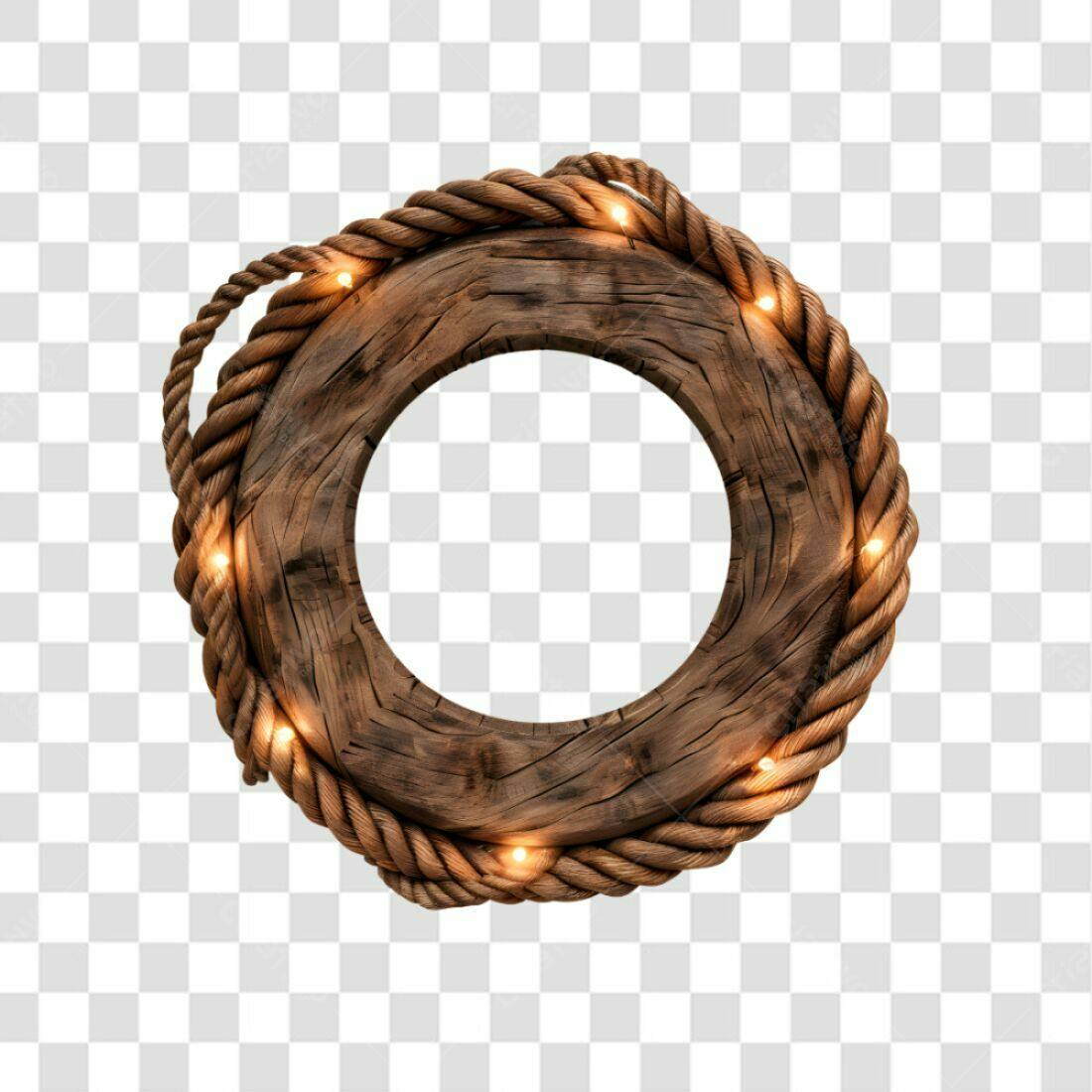 Moldura de madeira rústica PNG com fundo transparente