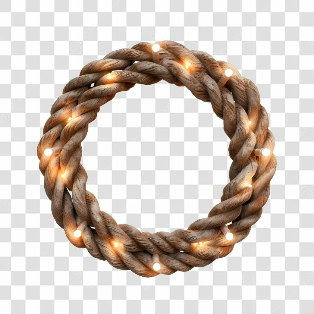 Coroa de corda com luzes PNG com fundo transparente