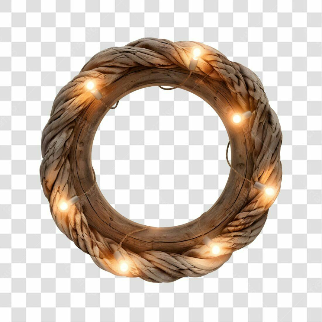 Moldura de Natal em corda PNG com fundo transparente