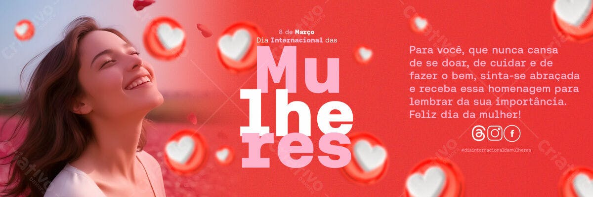 Banner Dia Internacional da Mulher PSD Editável