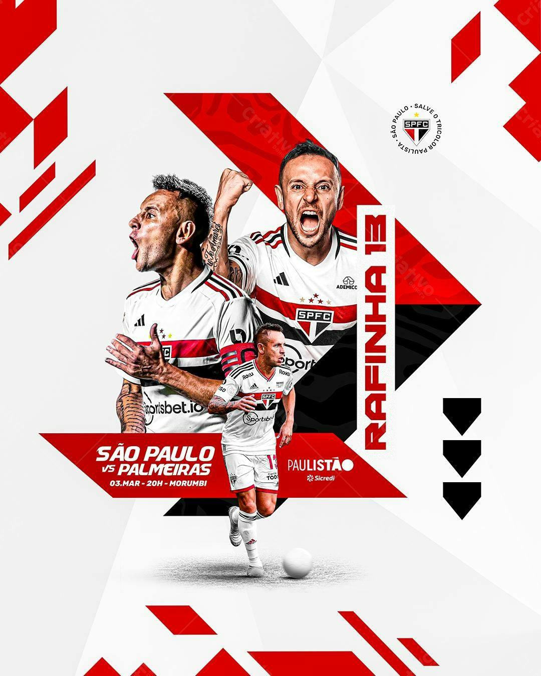 Flyer São Paulo x Palmeiras - Paulista PSD Editável