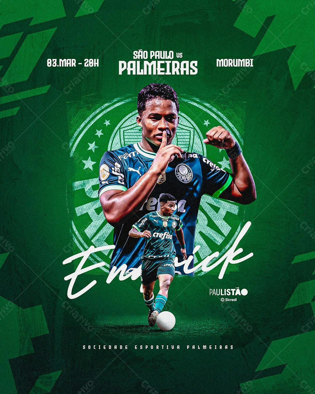 Flyer Palmeiras x São Paulo PSD Editável