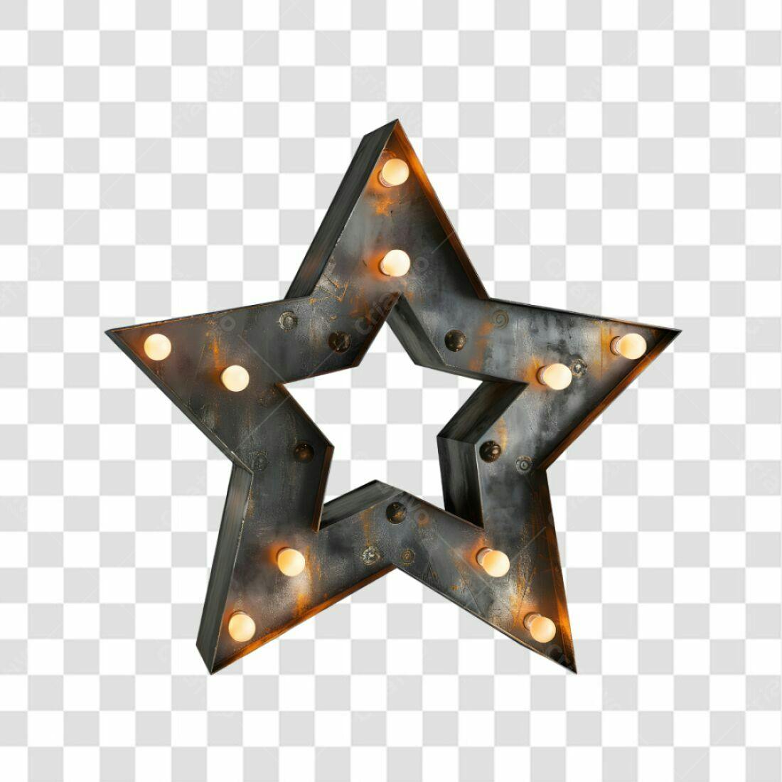 Icone Estrela Luzes Vintage PNG com fundo transparente