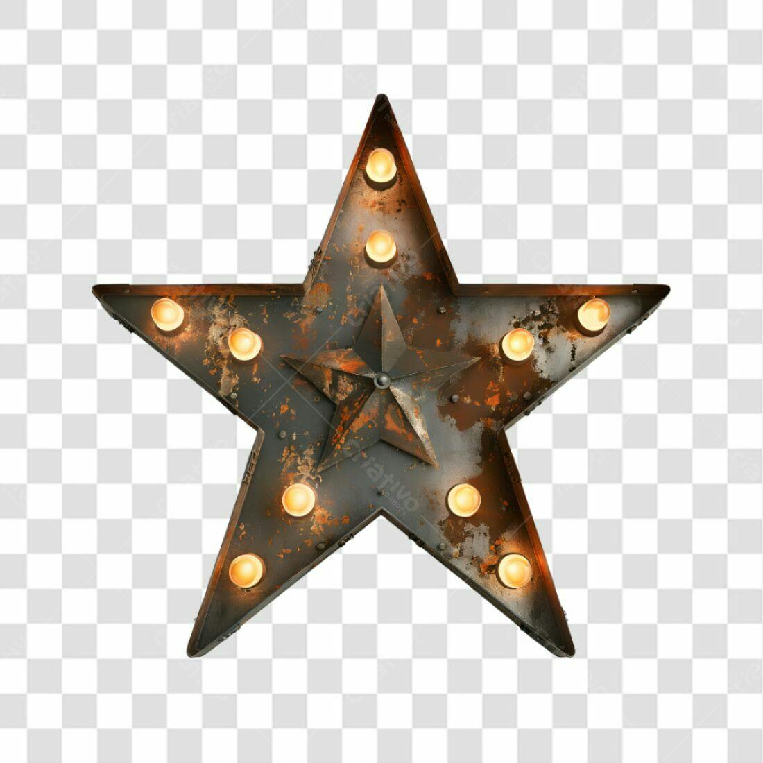 Icone Estrela Rustica com Luzes PNG com fundo transparente