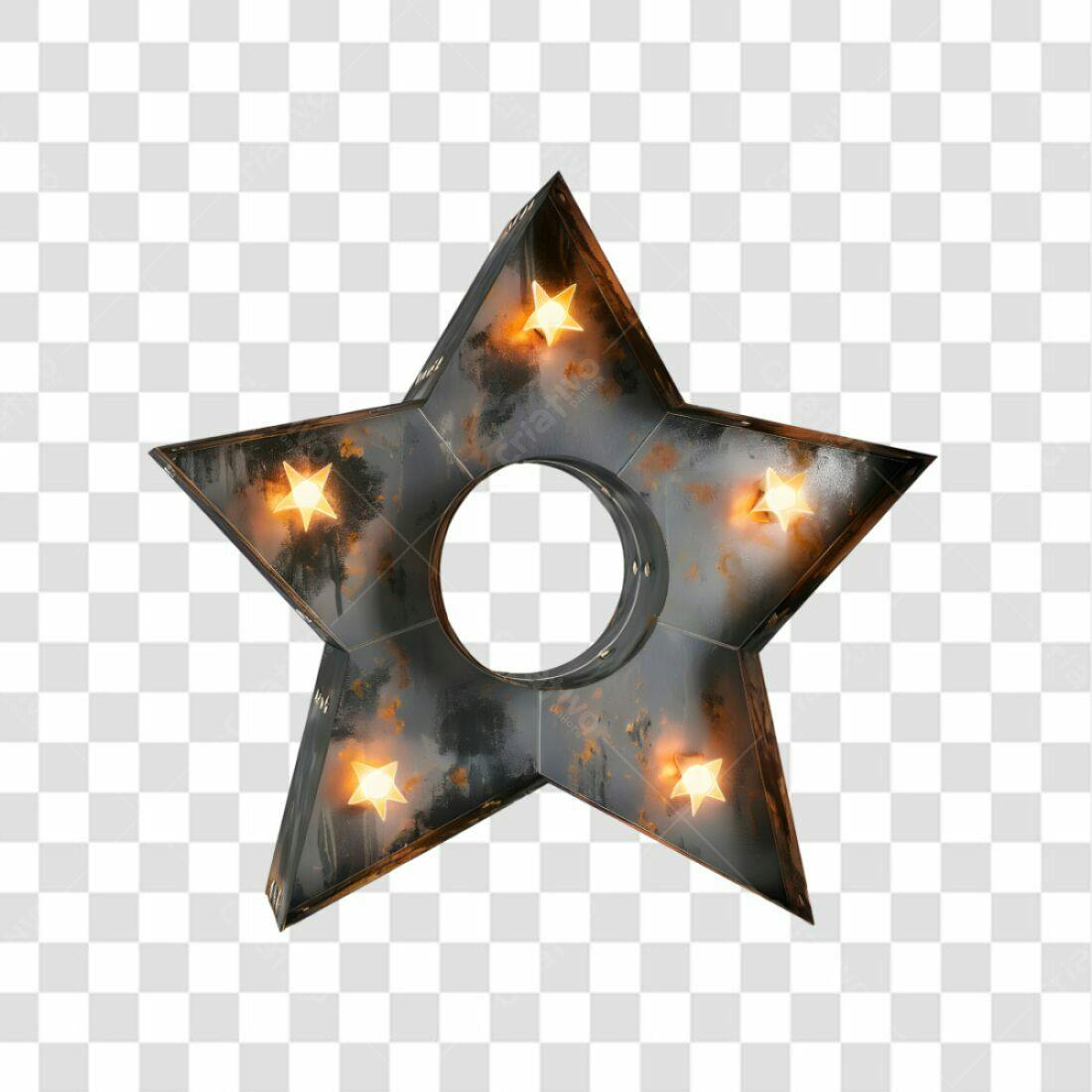 Icone Estrela com Luzes PNG com fundo transparente