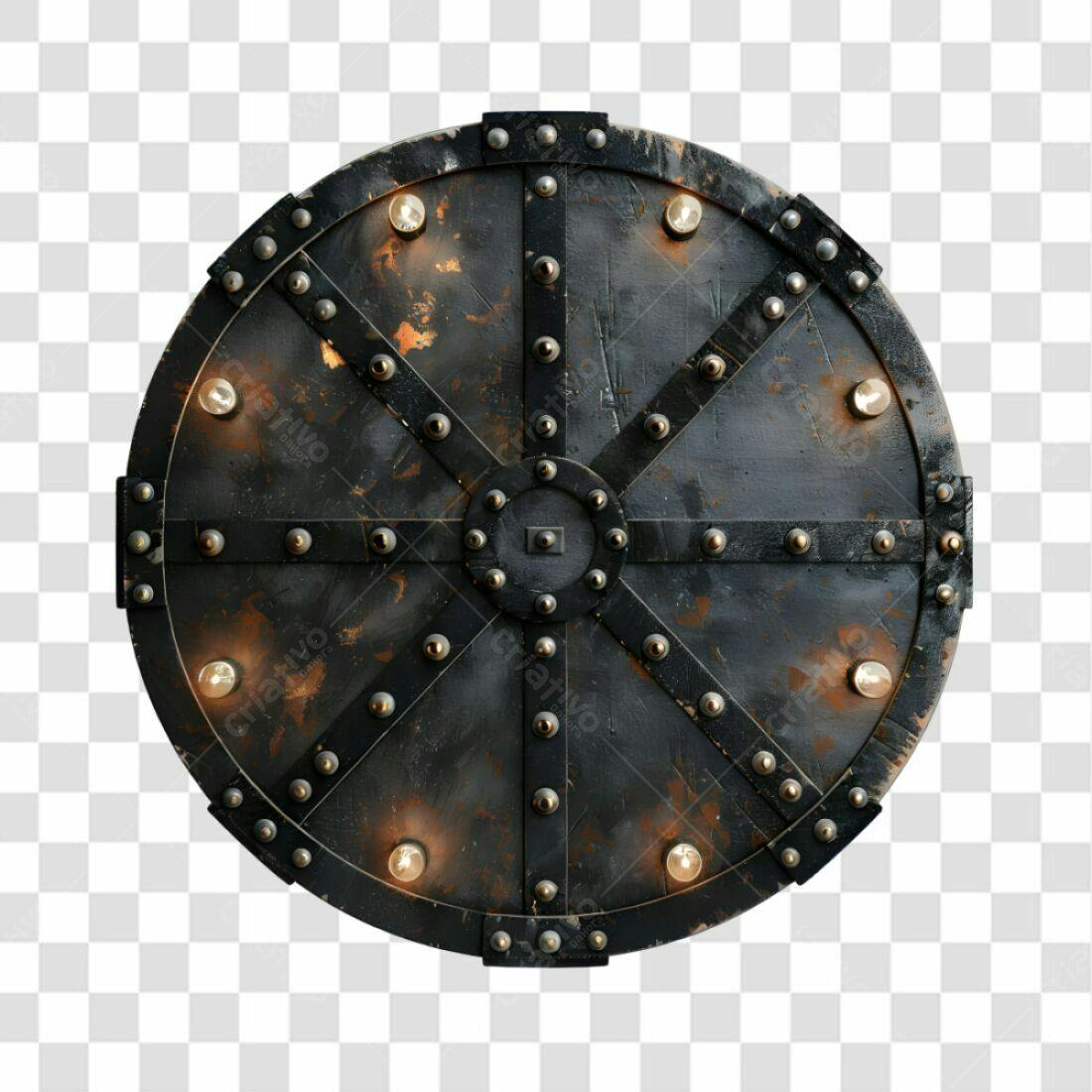 Icone escudo medieval PNG com fundo transparente