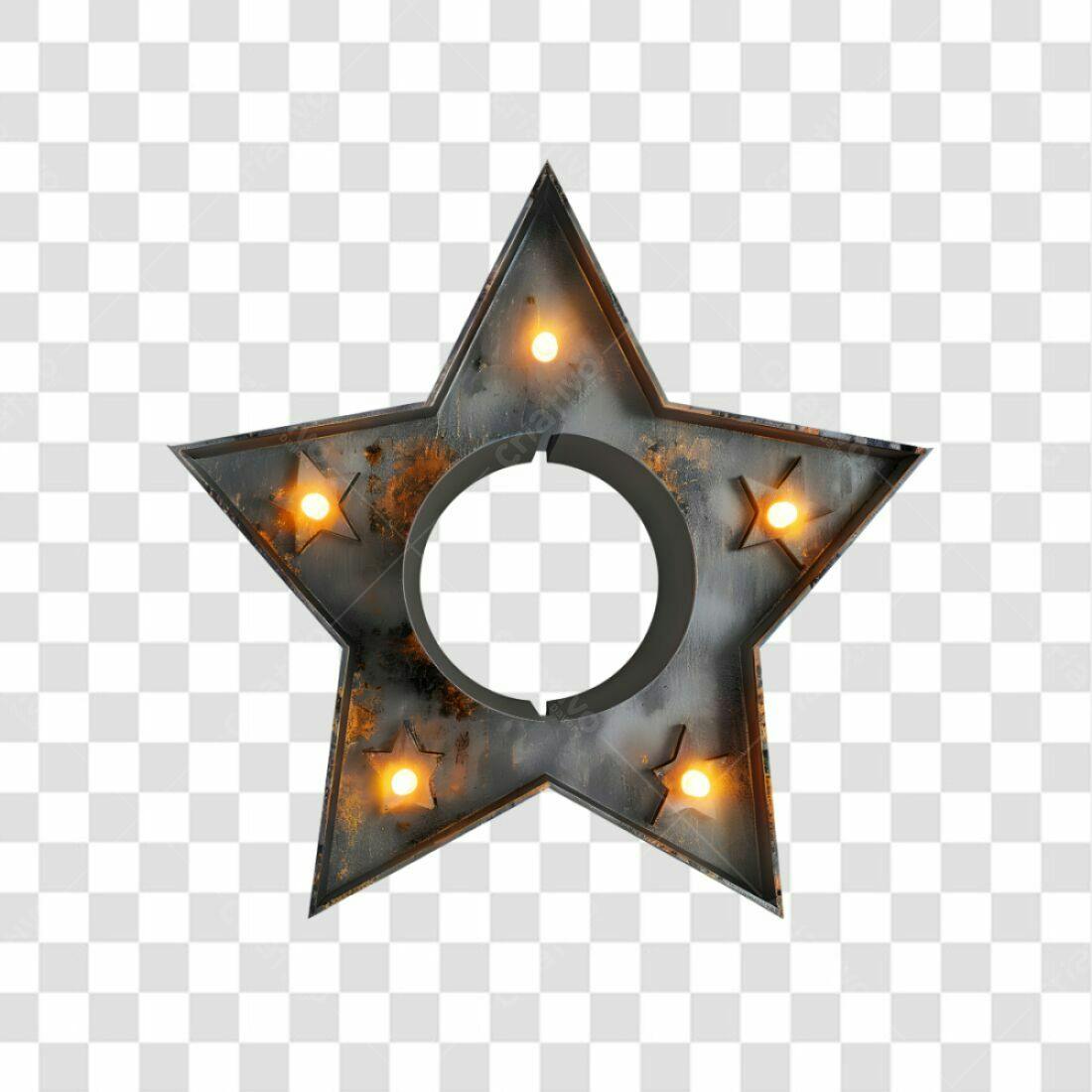 Icone Estrela Rustica com Luzes PNG com fundo transparente