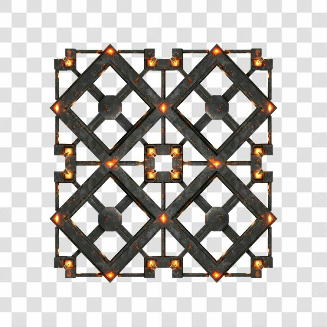 Icone grade metalica PNG com fundo transparente