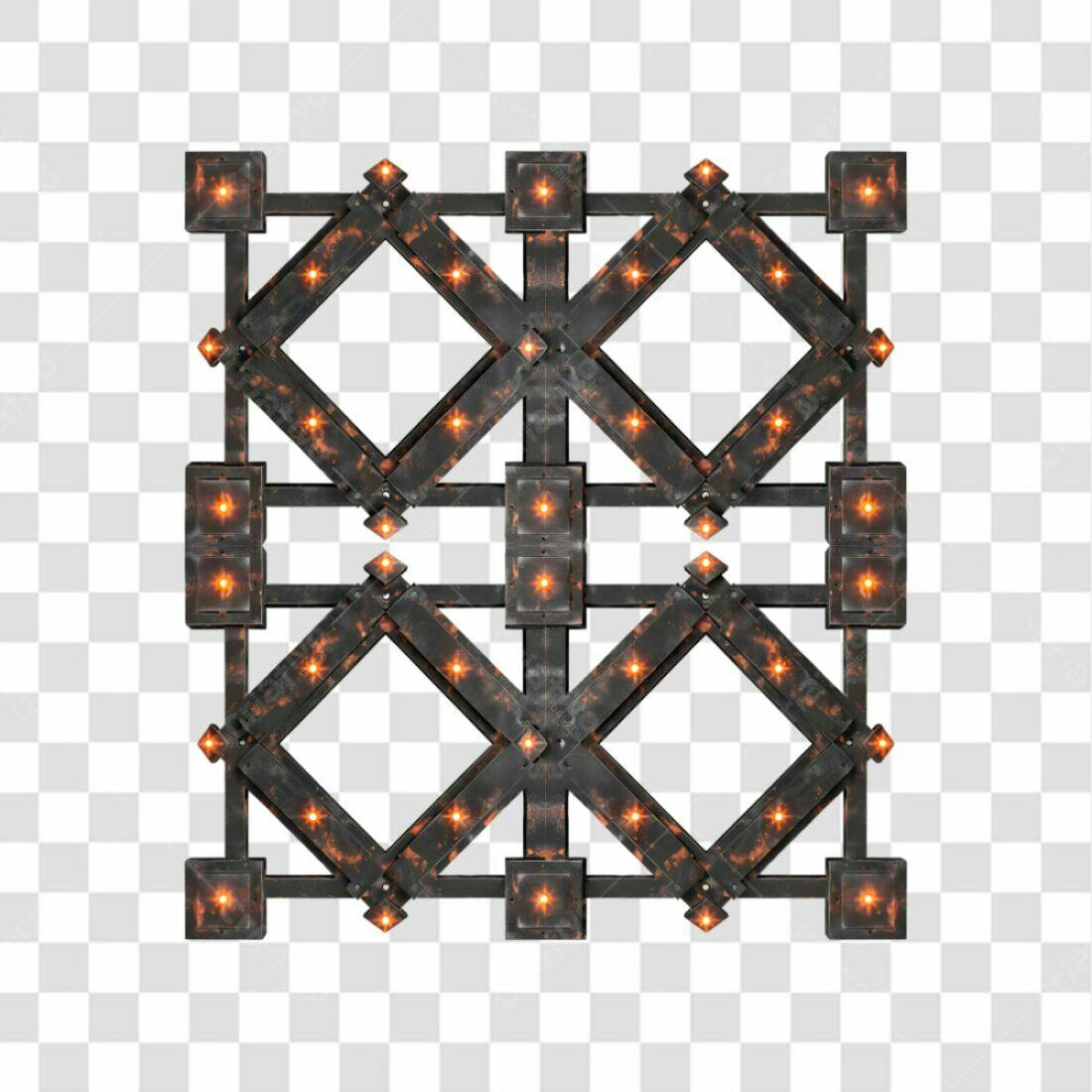 Moldura Metálica Artefato PNG com fundo transparente