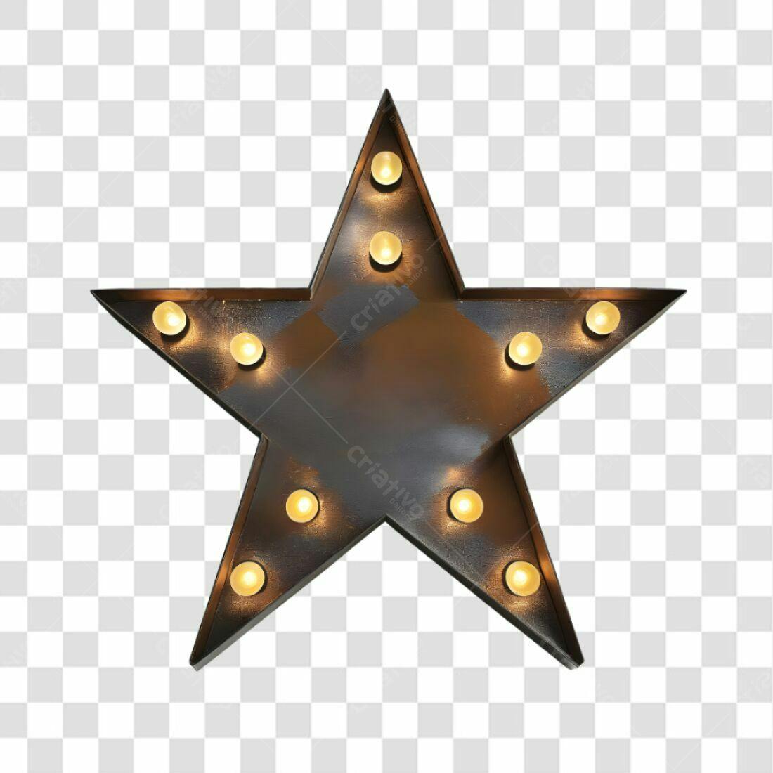 Icone Estrela Iluminada PNG com fundo transparente