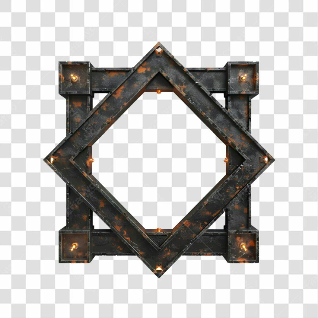 Moldura PNG com fundo transparente estilo industrial