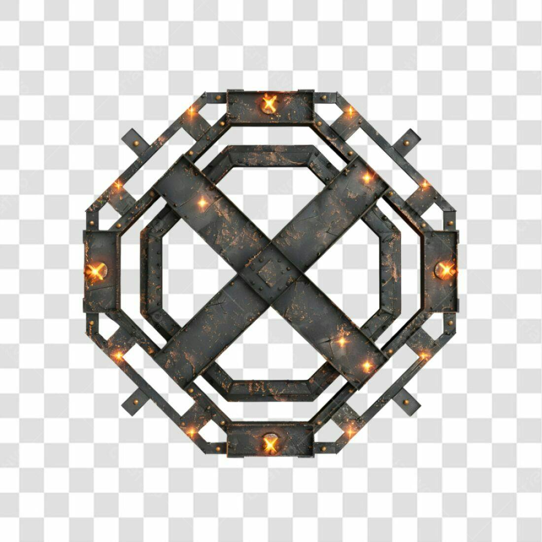 Logotipo industrial steampunk PNG com fundo transparente
