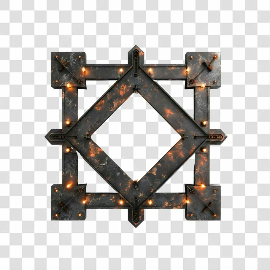 Moldura PNG com fundo transparente estilo industrial