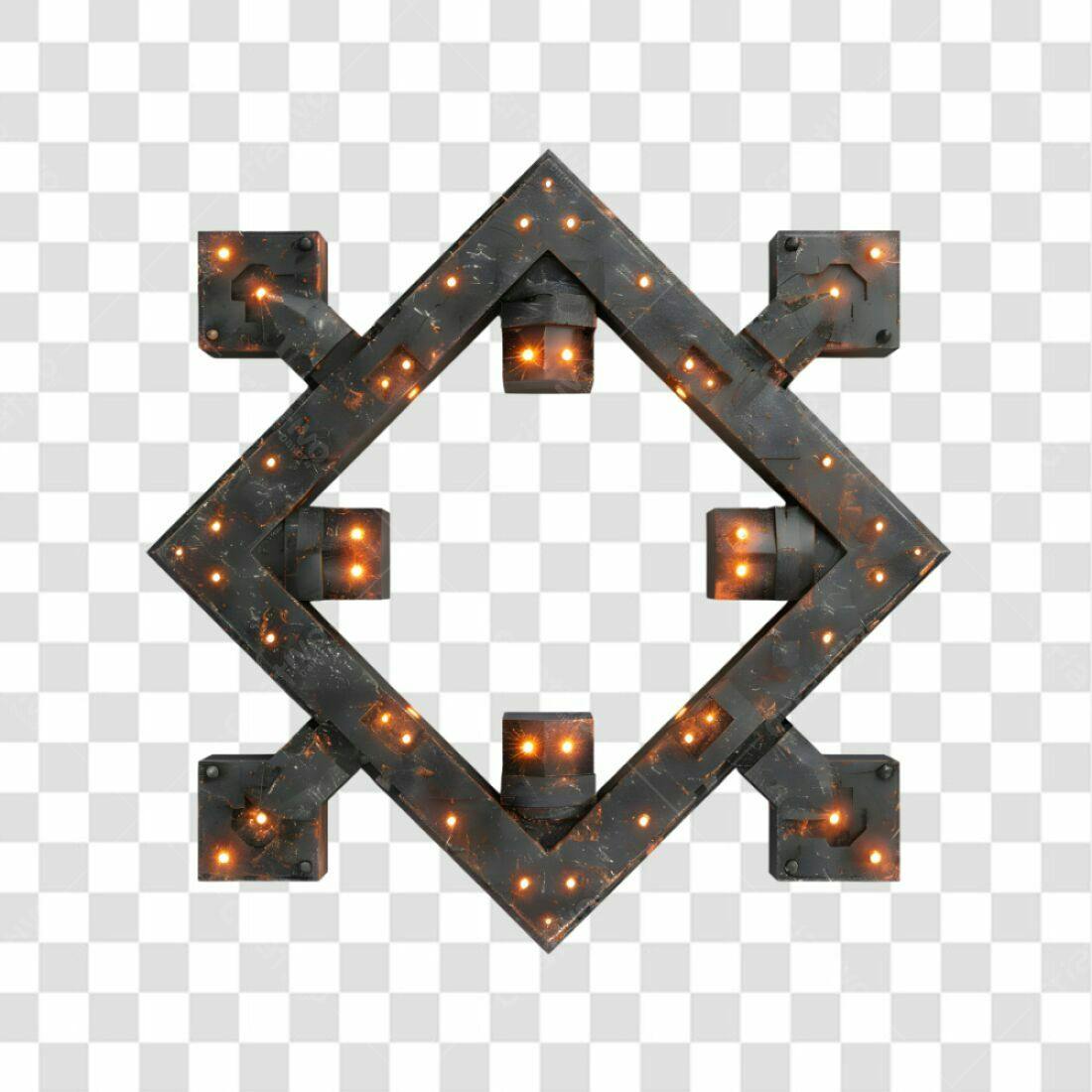 Moldura PNG com fundo transparente estilo industrial