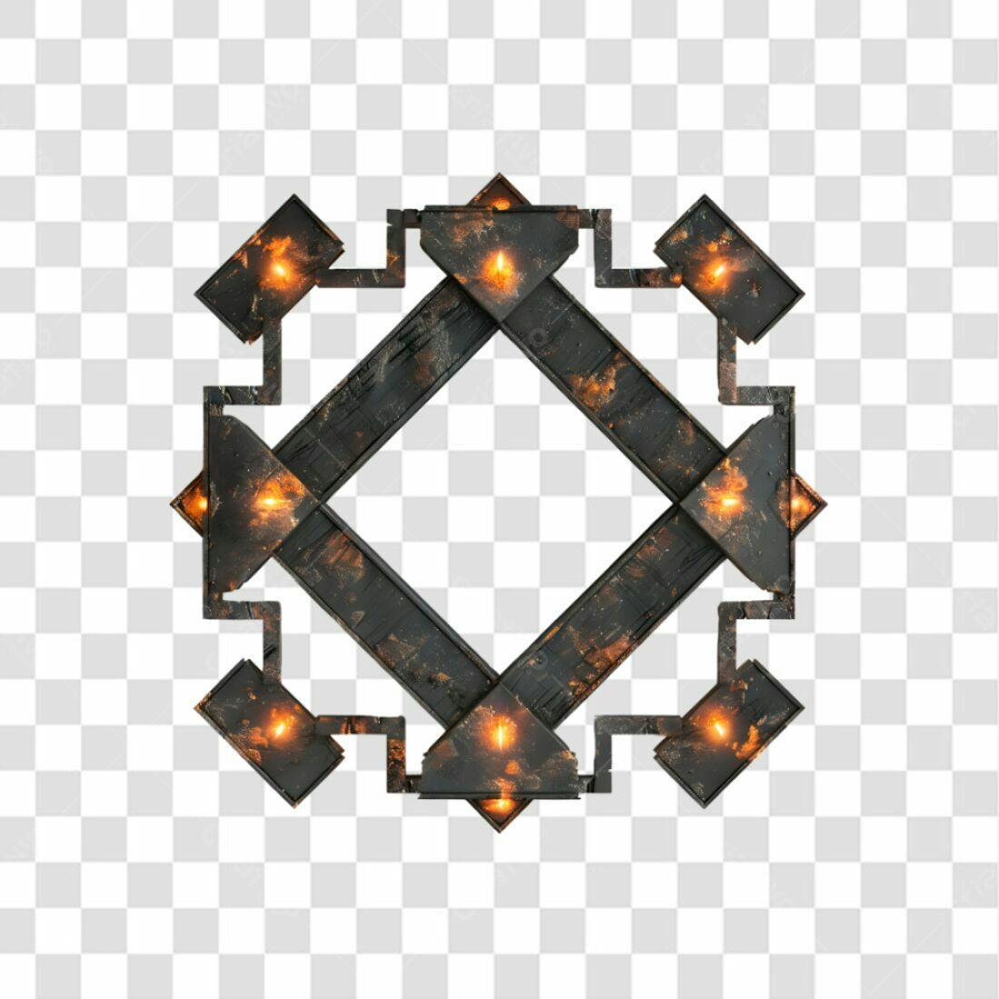 Moldura PNG com fundo transparente estilo rústico