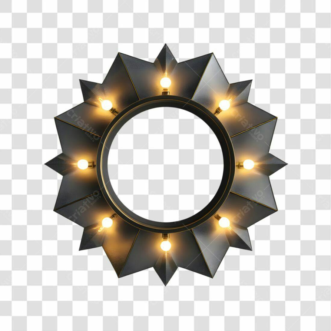 Moldura circular PNG com fundo transparente