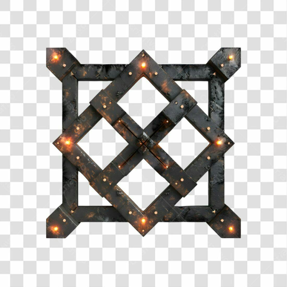 Moldura PNG com fundo transparente estilo industrial